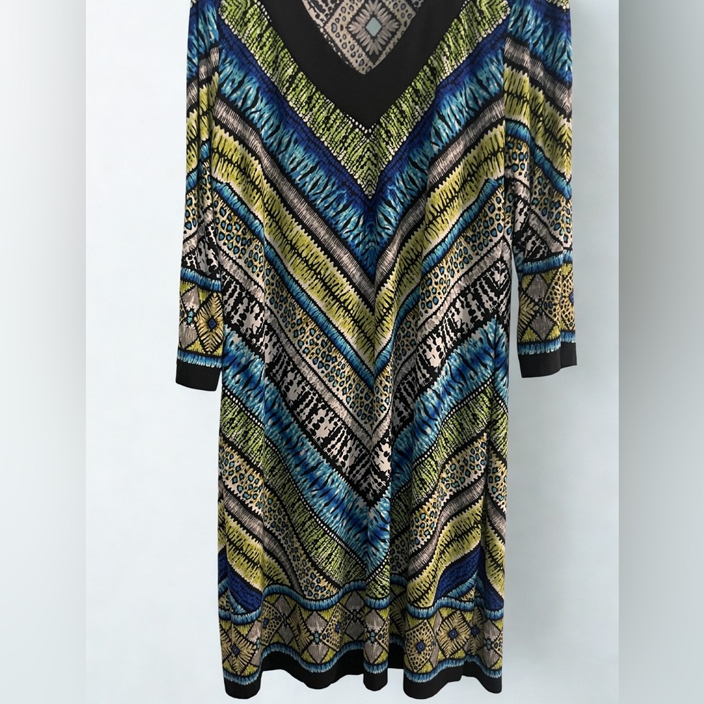 Chico’s Size 2 (Large 12/14) Multicolor Animal Print Dress – 3/4 Sleeve